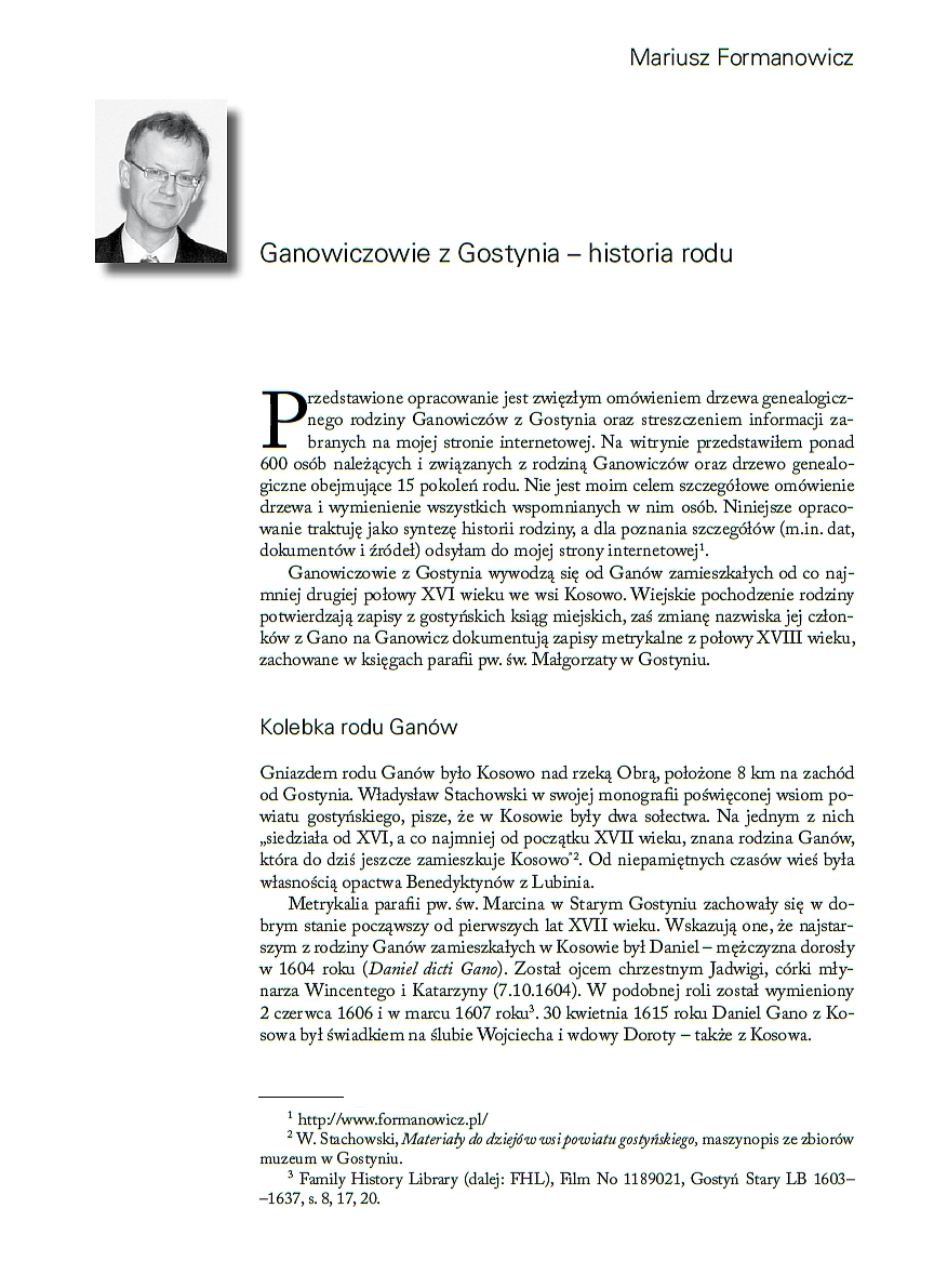 Ganowiczowie z Gostynia - monografia